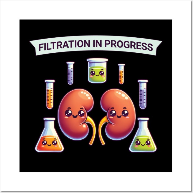 Filtration in progress funny gift design for health workers Wall Art by Kicosh